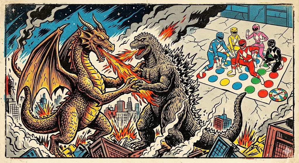 Godzilla vs Dragon (Gemini 3 render)
